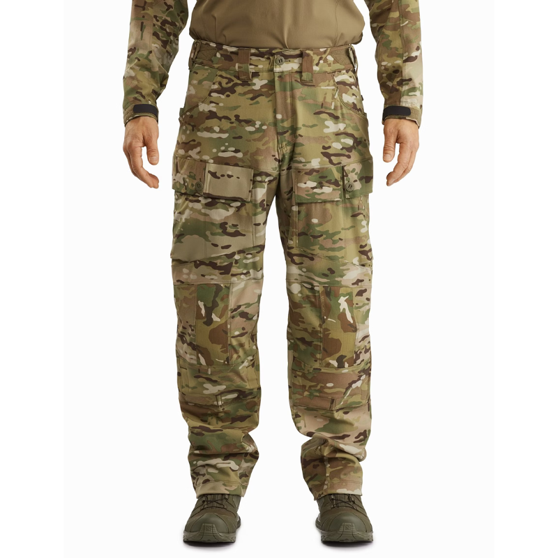 Arc’teryx LEAF Softshell Combat Pant in official Multicam | Cold-weather tactical softshell pants with reinforced knees, cargo pockets, and adjustable waist for military and law enforcement