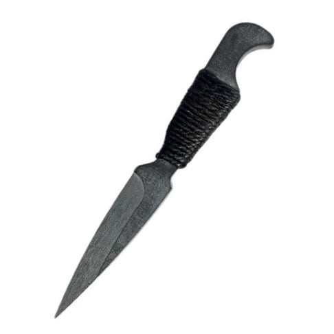 Black Triangle G10 S4 Knife non metallic covert blade with reverse edge chisel grind and ergonomic hemp wrapped handle