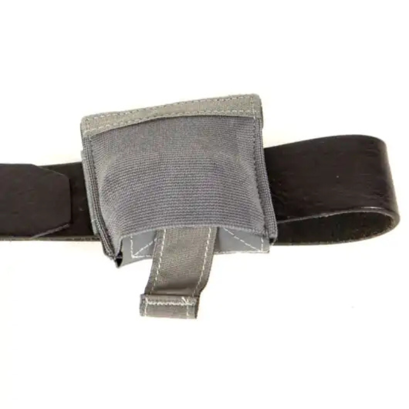 Rear view of the Blue Force Gear Belt Mounted Dump Pouch highlighting the belt mounting interface and lightweight Helium Whisper platform.
