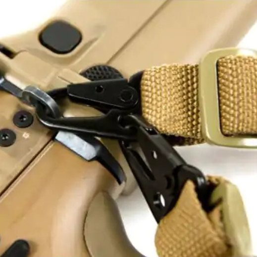 Blue Force Gear Sling Snap Hook attached to 1" sling loop | Fast on/off sling connection for padded or unpadded Vickers slings and combat rifle setups