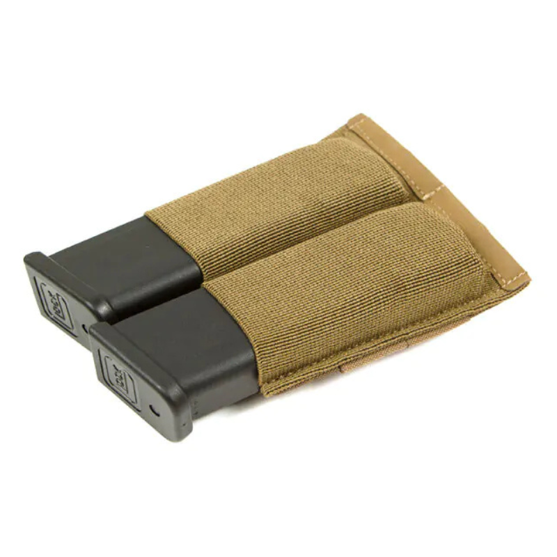 Blue Force Gear Ten-Speed® Double Pistol Mag Pouch in Coyote Brown | Compact MOLLE mag pouch for two single or double-stack pistol mags, multitools, or lights