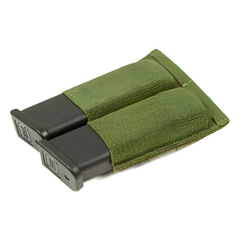 Blue Force Gear Ten-Speed® Double Pistol Mag Pouch in Ranger Green | Low-drag double mag pouch with Ten-Speed elastic retention and Helium Whisper® attachment system
