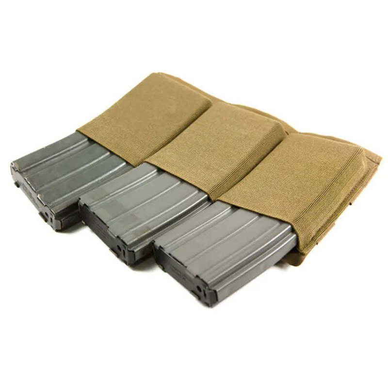 Blue Force Gear Ten-Speed Triple M4 Mag Pouch Coyote triple AR M4 magazine holder featuring Ten-Speed elastic and ULTRAcomp laminate construction