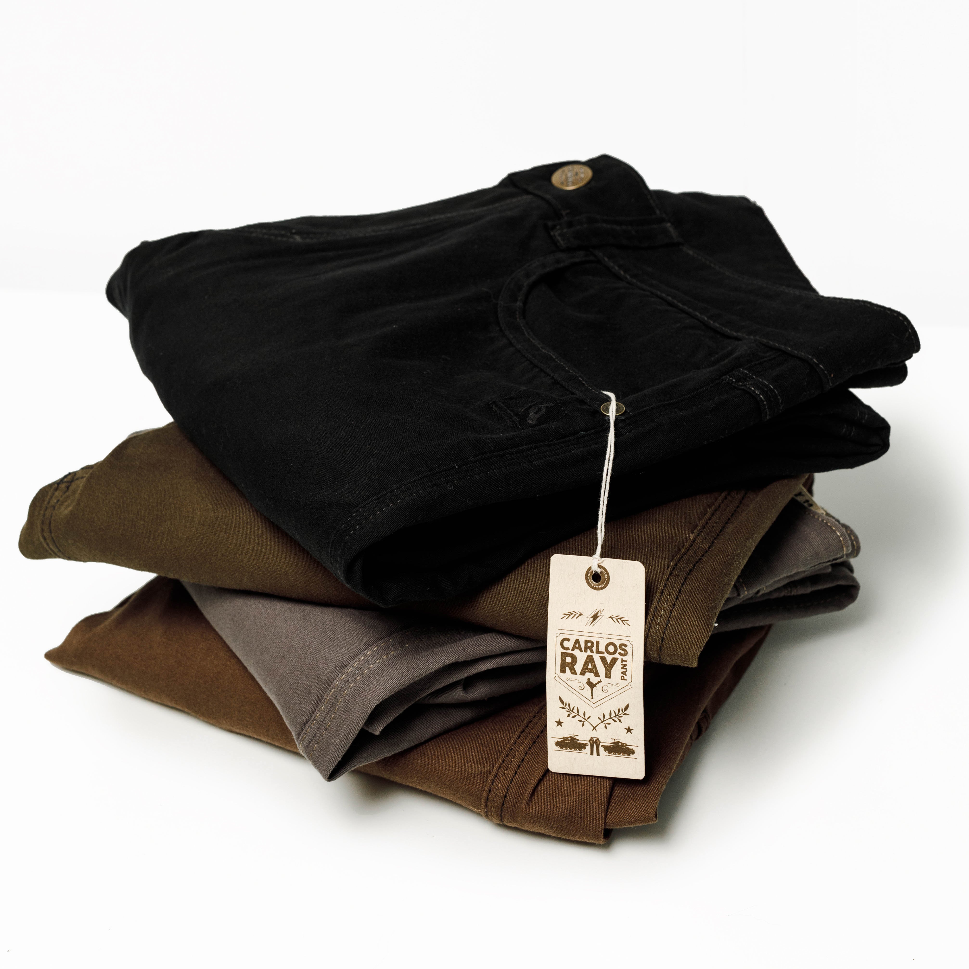 Stacked display of all four Carlos Ray V3 Tactical Pants colorways, highlighting the updated 4-way stretch twill fabric, reinforced pocket construction, and streamlined tactical design. Shows the full range of options available in the V3 lineup.