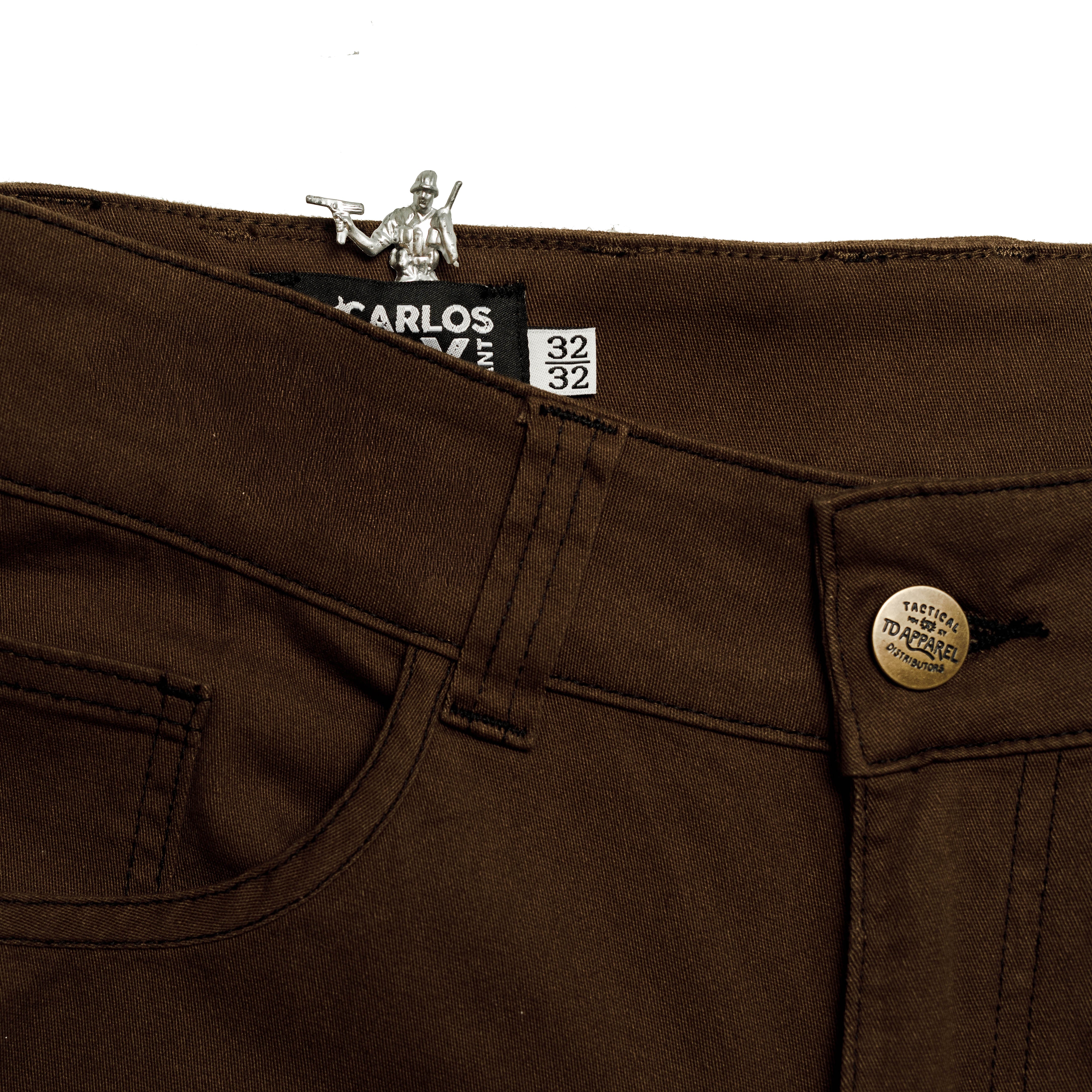 Close-up view of the Carlos Ray V3 Tactical Pants waistband showing the concealed handcuff key pocket, designed for discreet storage and professional-use functionality. Highlights the streamlined construction and tactical readiness built into the V3 design.