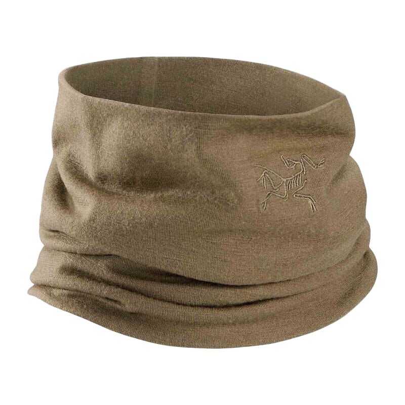 Side profile of Cold WX Neck Gaiter AR showing flexible fit and lightweight wool-blend construction for tactical cold weather layering. Shown in the Crocodile colorway.