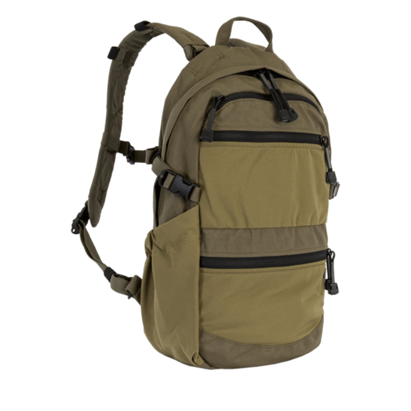 Front view of Crye Precision AVS 1000 Pack in Ranger Green modular tactical assault pack with 3x3 MOLLE panel and streamlined profile, compatible with Crye AVS and JPC plate carrier systems for adaptable mission loadouts and hydration carry