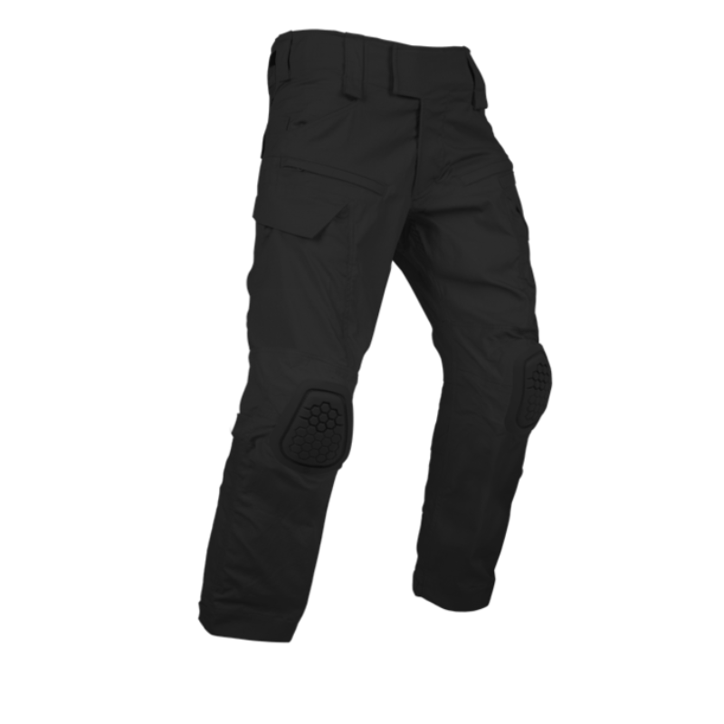 Crye Precision G4 Combat Pants in Black, made from VTX RIPSTOP™ stretch fabric with Invista T420 nylon for elite law enforcement and tactical operations. Features cargo pockets, mesh venting, and kneepad adjustment for mission-ready performance.