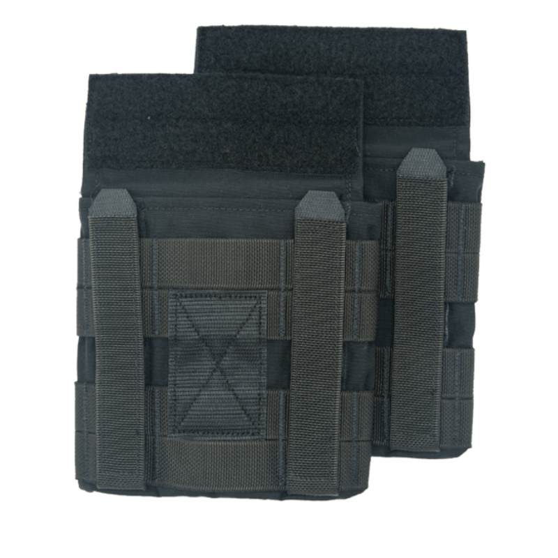 Crye Precision JPC Side Plate Pouch Set in Black built for carrying 6x6 side armor plates with secure retention and streamlined integration.