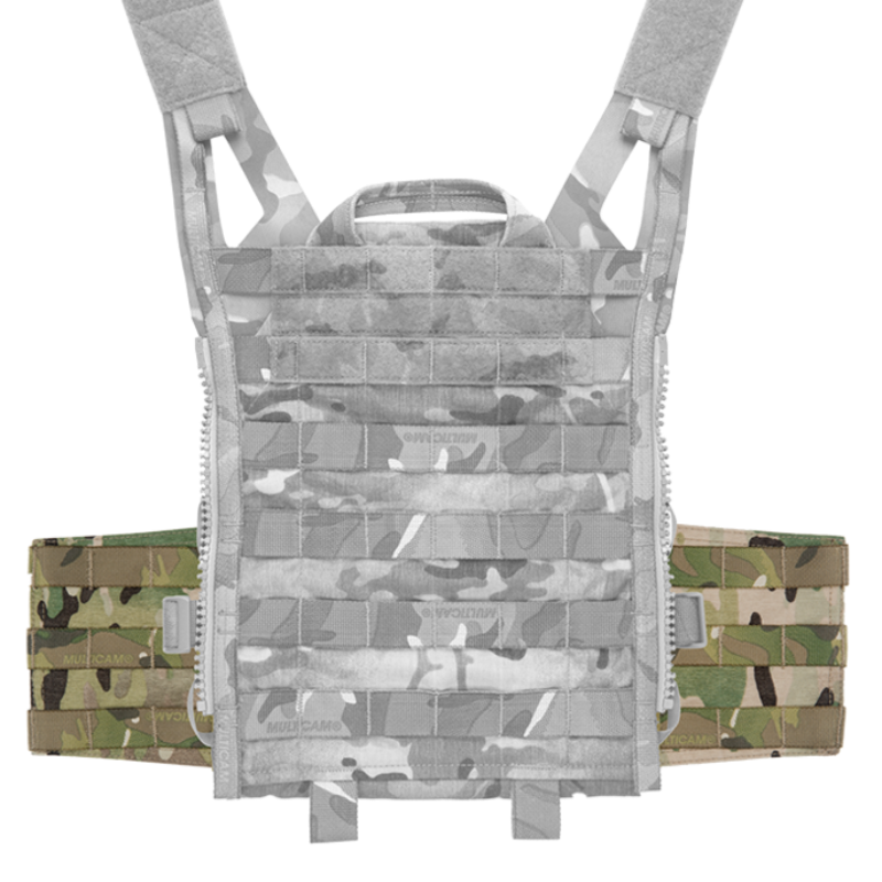 Crye Precision R-Series Side MOLLE Panel Set mounted on both sides of a plate carrier, illustrating expanded MOLLE real estate for modular loadout customization.