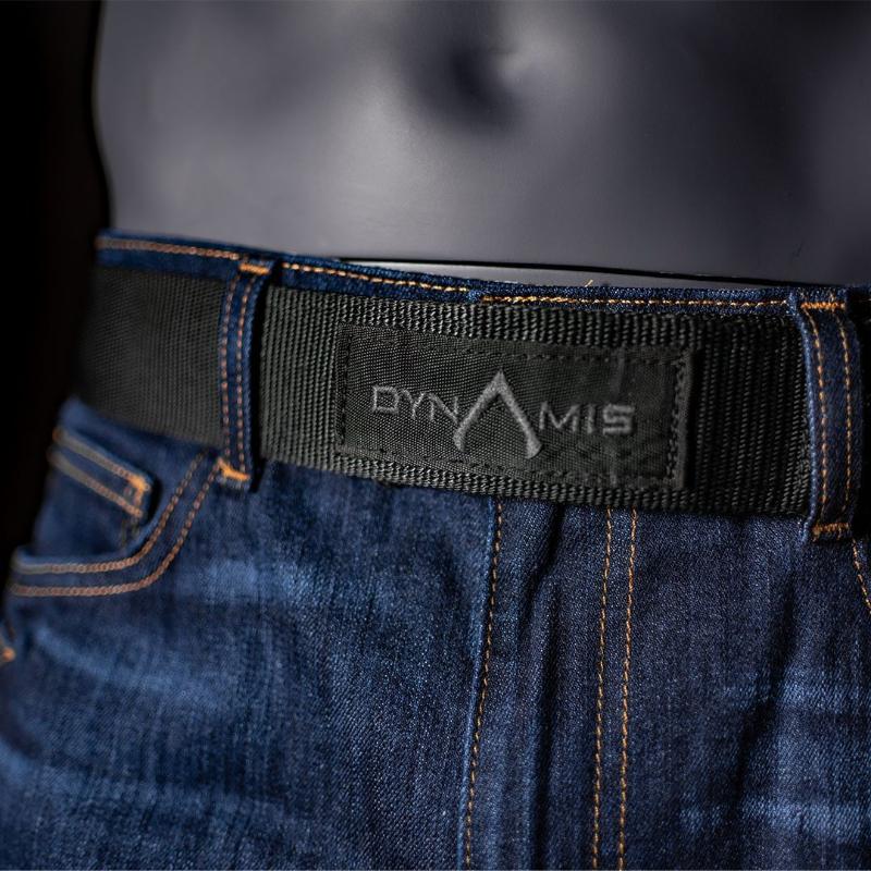 Dynamis Alliance 1.75 Inch LOPRO Belt worn with jeans, providing discreet support for concealed carry and everyday use.