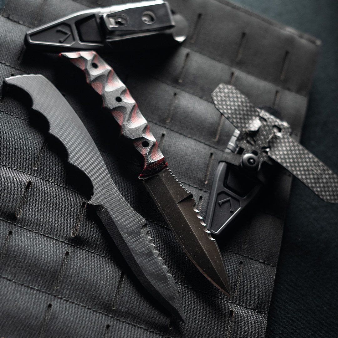 Dynamis Alliance Revere Blade Kit featuring 80CRV2 high carbon steel double-edge blade paired with concealment-ready IWB sheath