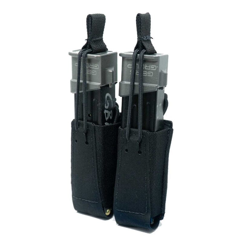 GBRS Double Pistol Mag Pouch w/ Bungee Retention Accessory Pouch GBRS Group Black