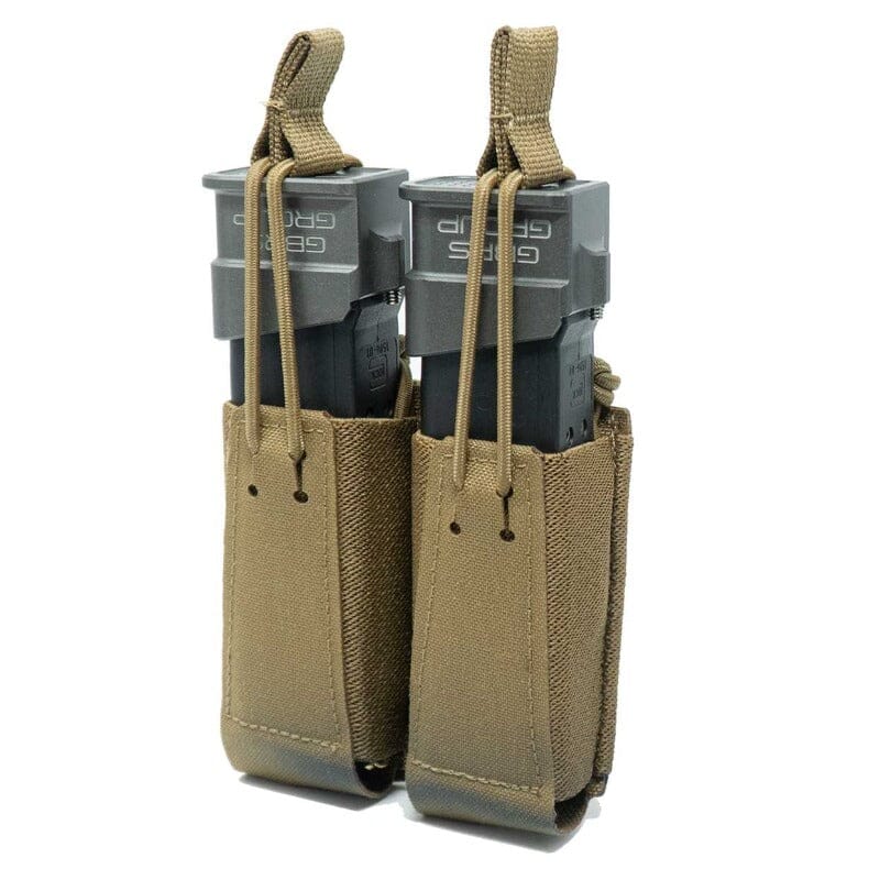 GBRS Double Pistol Mag Pouch w/ Bungee Retention Accessory Pouch GBRS Group Coyote Brown