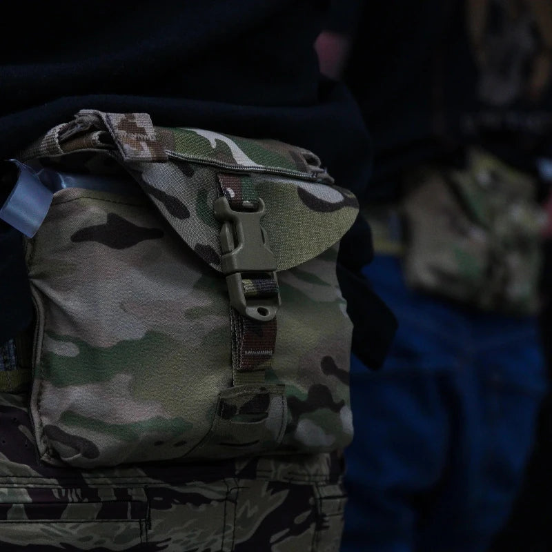 Side profile of GBRS Group IFAS IFAK Pouch highlighting slim low bulk design for streamlined tactical loadouts