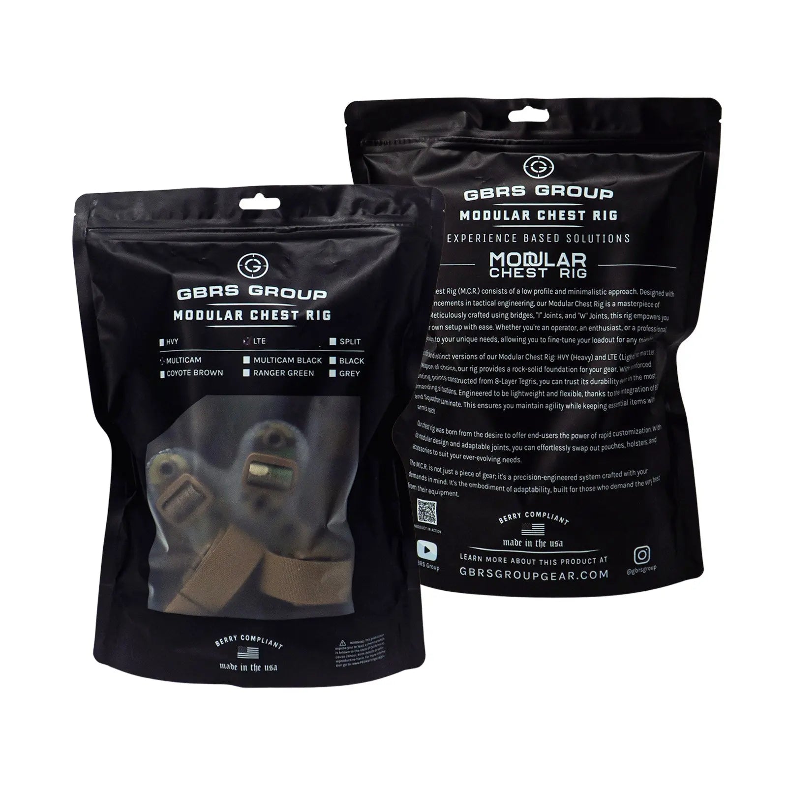 GBRS Modular Chest Rig Packaged System Showing Complete Low Profile Modular Chest Platform