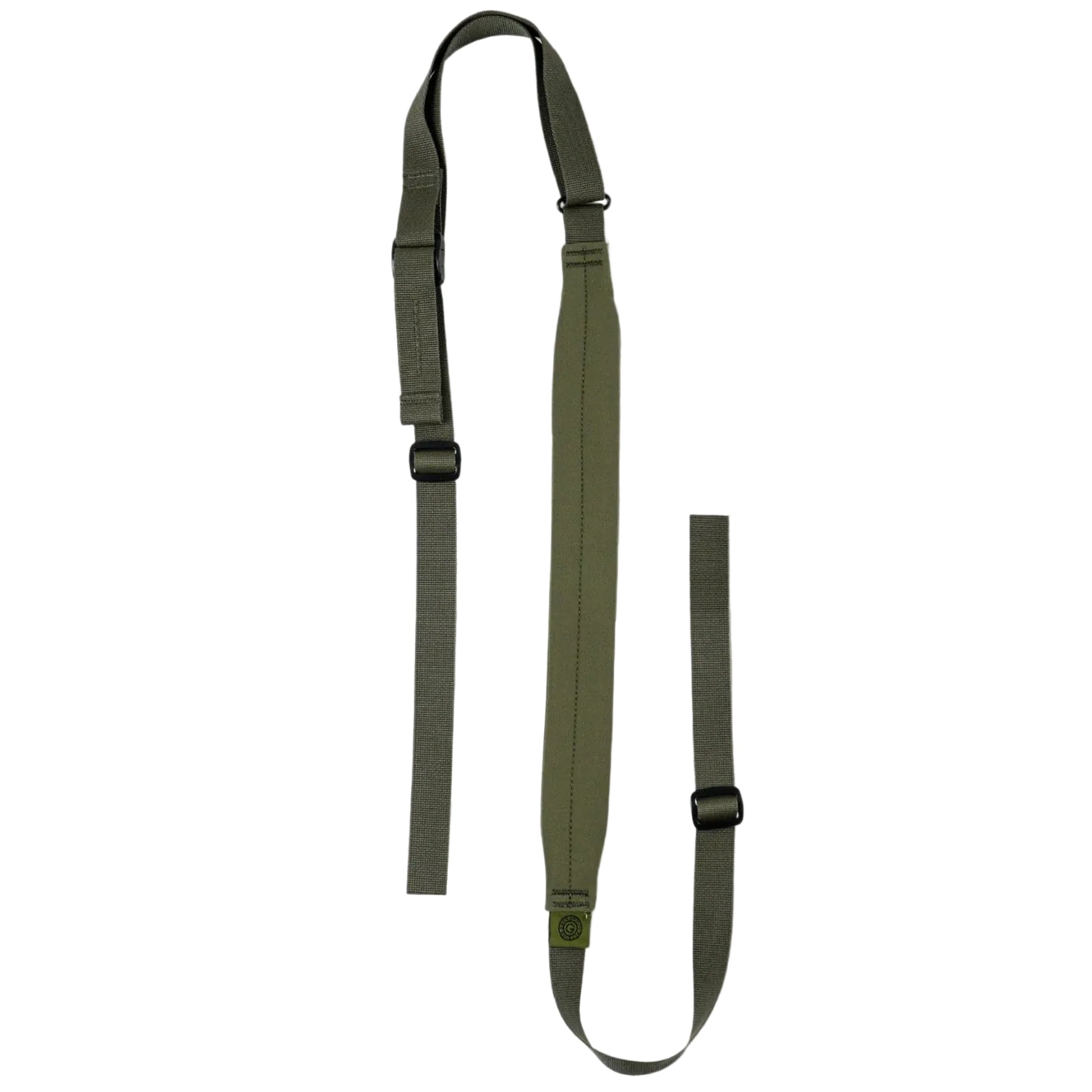 GBRS Group SBS Sling in Ranger Green minimalist adjustable rifle sling with 16 inch Tweave padded neck section, lightweight 2.7 oz construction, designed for two point or single point tactical weapon setups, Berry Compliant made in the USA