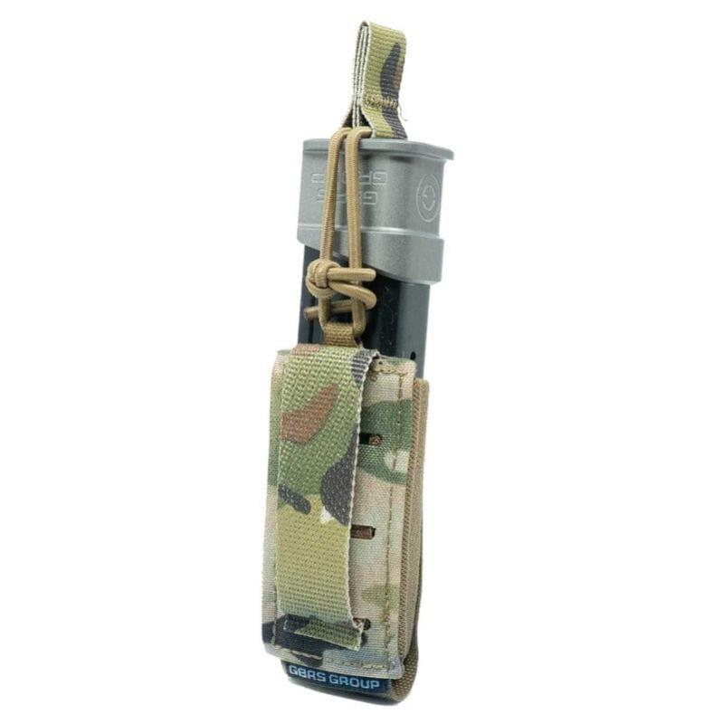 Rear view of GBRS Group Single Pistol Mag Pouch Multicam showing MOLLE and belt mounting interface