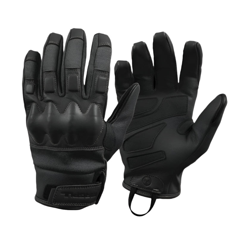 Pair of Magpul Breach Glove 2.0 Black flame resistant tactical gloves featuring D3O knuckle protection and Nomex construction