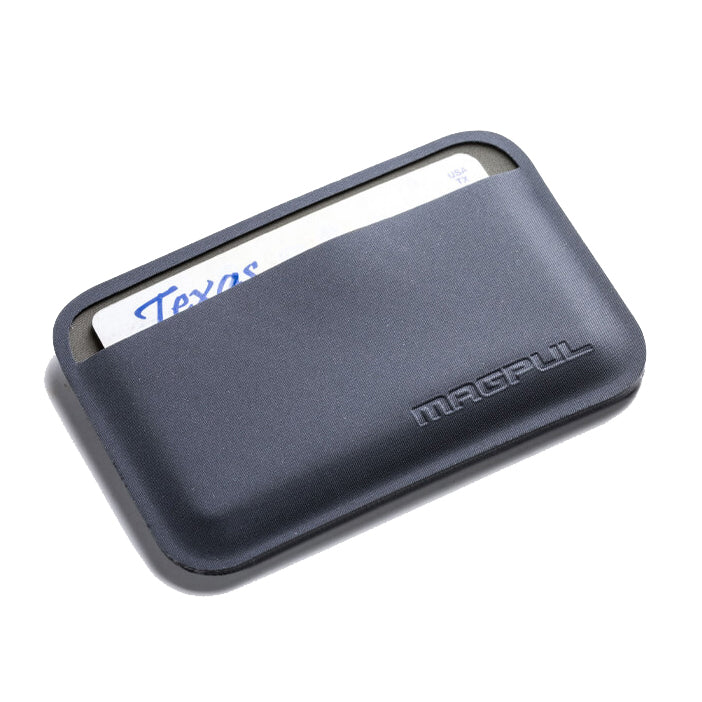 Magpul DAKA Essential Wallet Black angled view highlighting slim no bulk design for front pocket carry