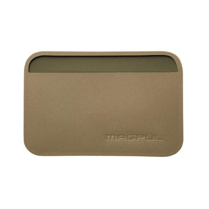 Magpul DAKA Essential Wallet Flat Dark Earth front view showing slim tactical card wallet with anti slip texture