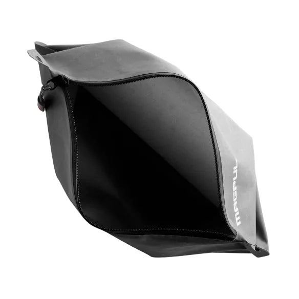 Magpul DAKA Lite Pouch Large Black opened wide showing spacious interior and flexible lightweight storage design
