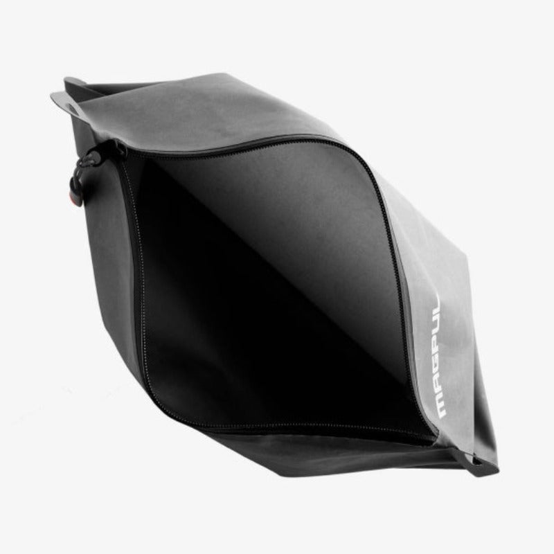 Magpul DAKA Lite Pouch Small Black opened showing compact storage capacity for cords medical gear and small tools