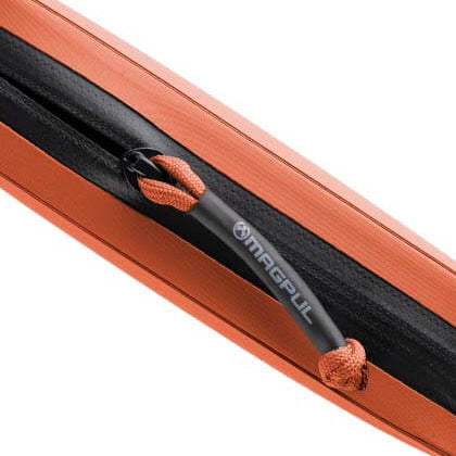 Magpul DAKA Utility Organizer Orange close up of water resistant YKK zipper for compact admin pouch