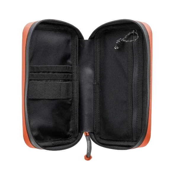 Magpul DAKA Utility Organizer Orange opened showing mesh pocket and elastic loops for organized storage