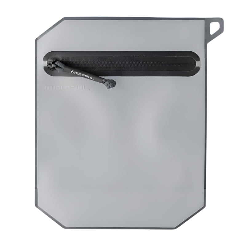 Magpul DAKA Volume Pouch Grey front view showing translucent window and expandable waterproof construction