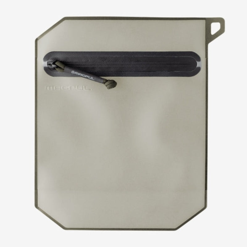 Magpul DAKA Volume Pouch OD Green front showing translucent window and expandable design