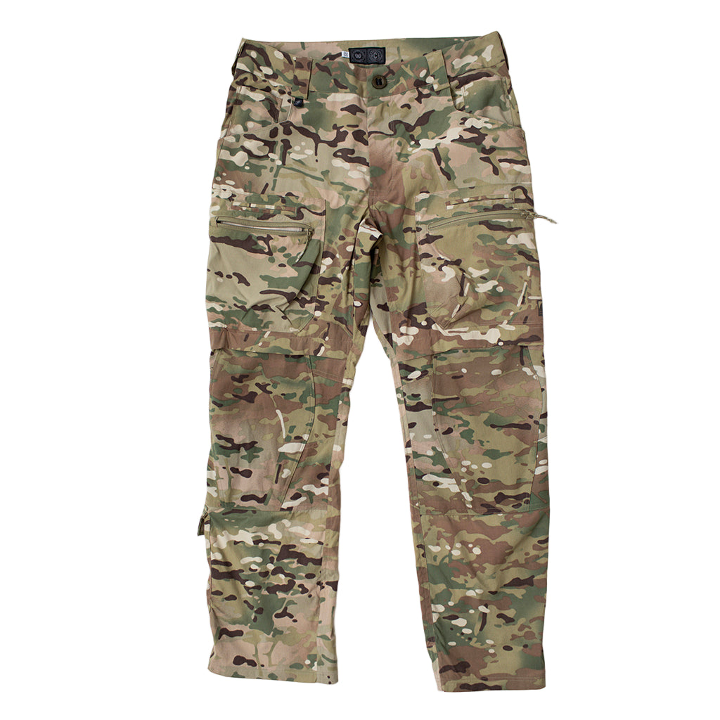 Front view of the TD Cordell Amphib Tactical Combat Pants V2 in Brookwood MultiCam® Agility fabric, featuring ergonomic cut, reinforced stitching, and multiple functional pockets for tactical and EDC use.