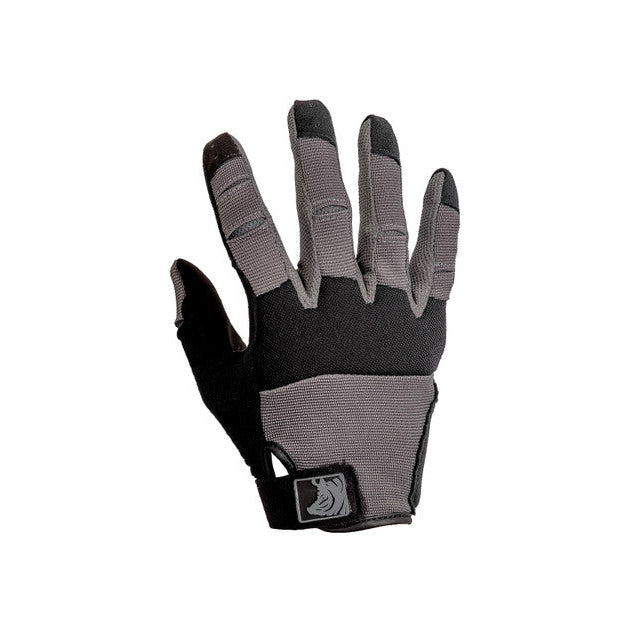 PIG FDT Alpha Gloves Gen 2 Wolf Grey tactical shooting gloves product image showing full dexterity design, stretch knuckle protection, and single layer palm construction