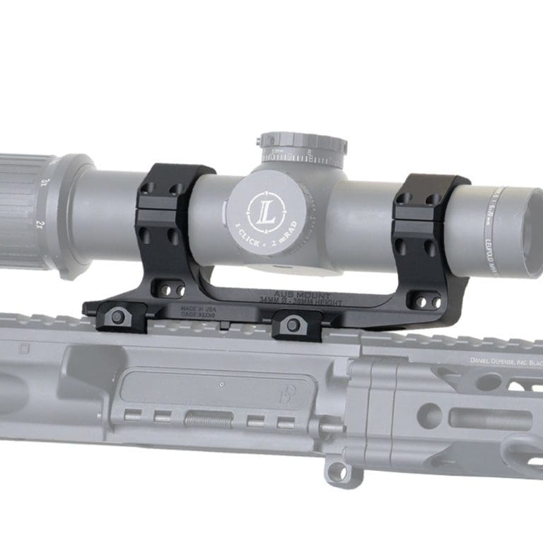 Reptilia AUS 34mm Optic Mount 1.54 inch in Black mounted on M1913 Picatinny rail configured for magnified optic