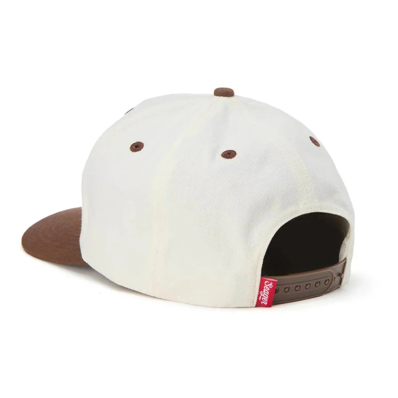 White and brown hat on a white background