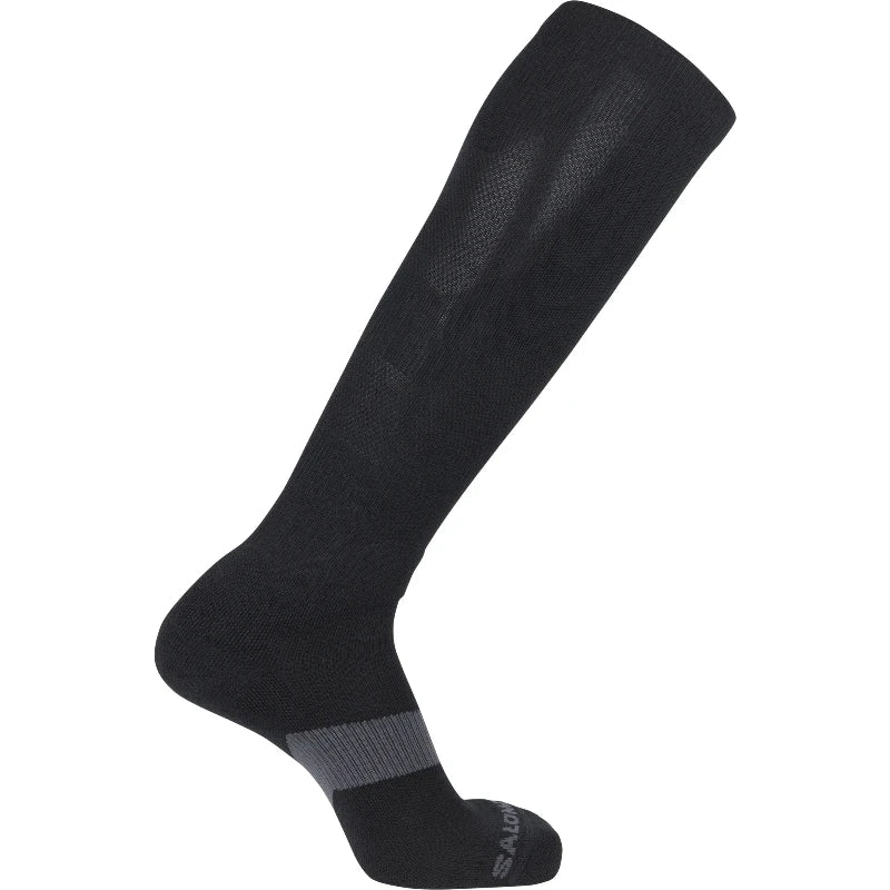 Black knee-high sock on a white background