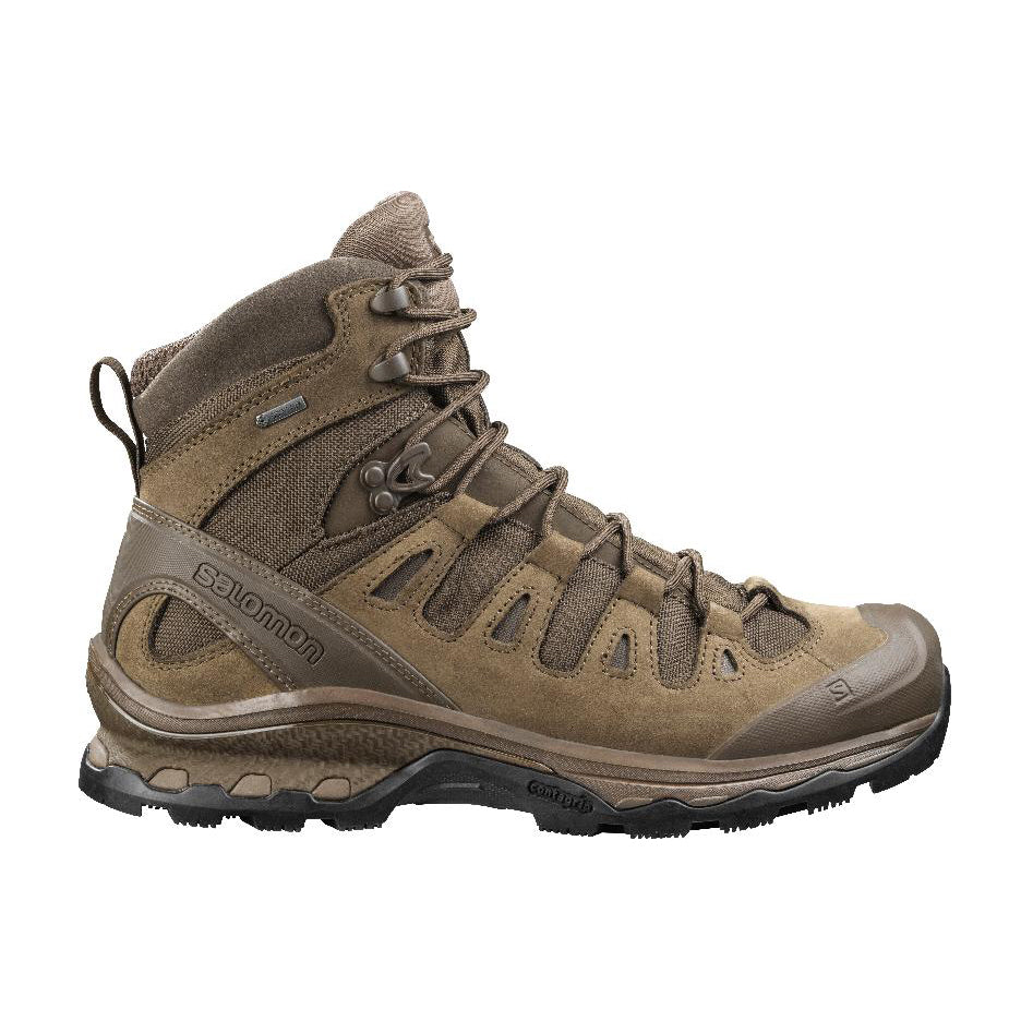 Ranger Brown Salomon Quest 4D Forces 2 Boot designed for long-distance movement, stability, and all-day support in harsh environments.
