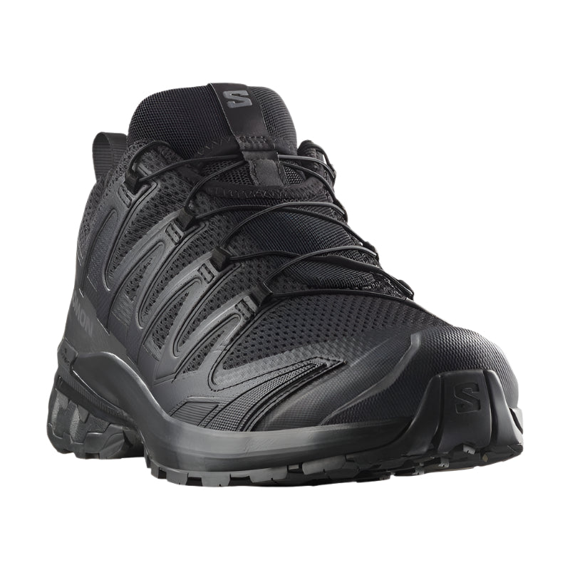 Salomon XA Pro Forces Black tactical trail running shoe single product image featuring 3D Advanced Chassis stability system and All Terrain Contagrip outsole