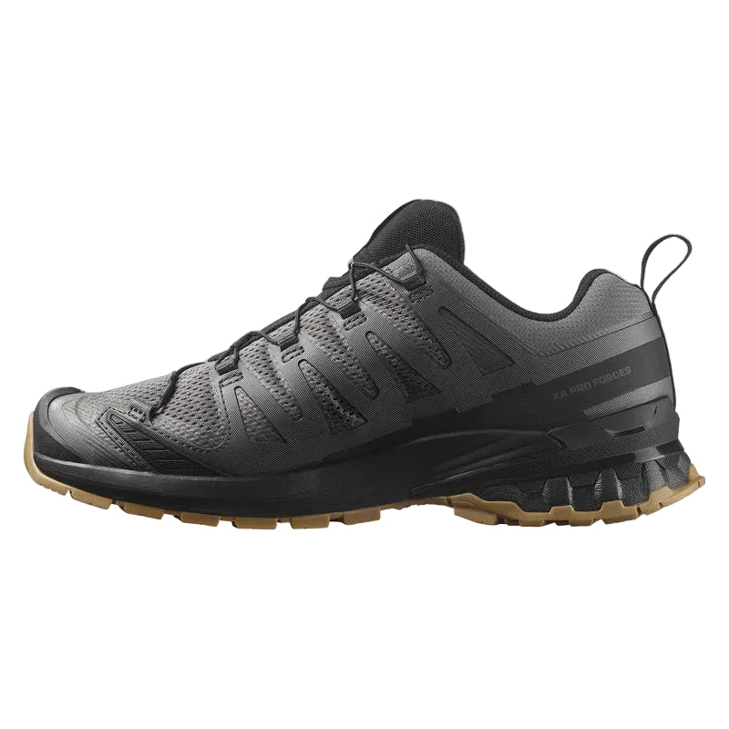 Inside view of Salomon XA Pro Forces Castlerock tactical trail shoe showing SensiFit wrap and wide E width support