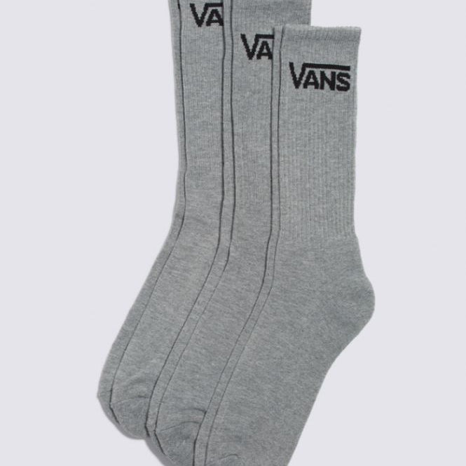 Vans Classic Crew Socks 3 Pack size 9.5-13 Socks Vans Heather Grey 