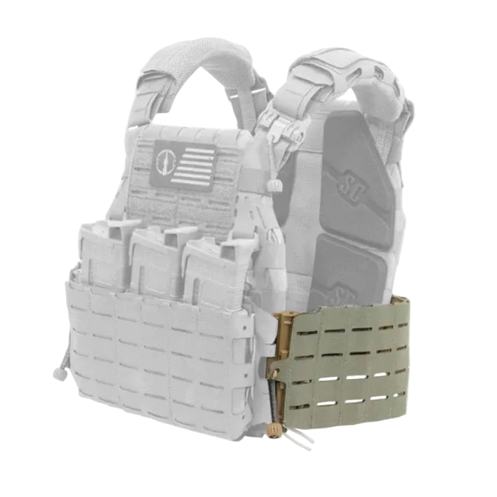 Shaw Concepts ARC Cummerbund V2 installed on plate carrier featuring Tegris reinforced structure and First Spear Tubes quick release system, modular MOLLE load bearing cummerbund upgrade for combat gear, military armor setups, and law enforcement duty rigs made in the USA