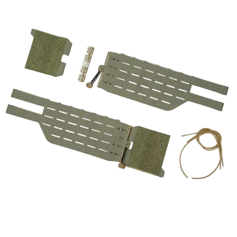 Shaw Concepts ARC Cummerbund V2 in Ranger Green reinforced quick release cummerbund with Tegris thermoplastic core and First Spear Tubes hardware, full length MOLLE load bearing upgrade for plate carriers, combat gear, military armor setups, and law enforcement duty rigs made in the USA