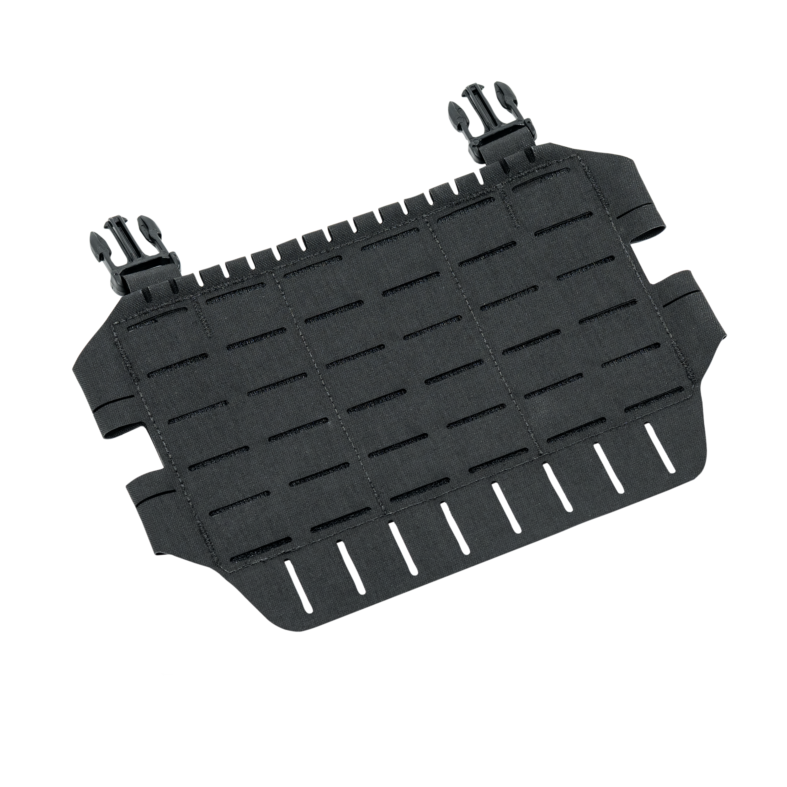 Shaw Concepts ARC MOLLE Placard in Black featuring a full MOLLE mounting platform, reinforced construction, and adjustable plate carrier attachment system.
