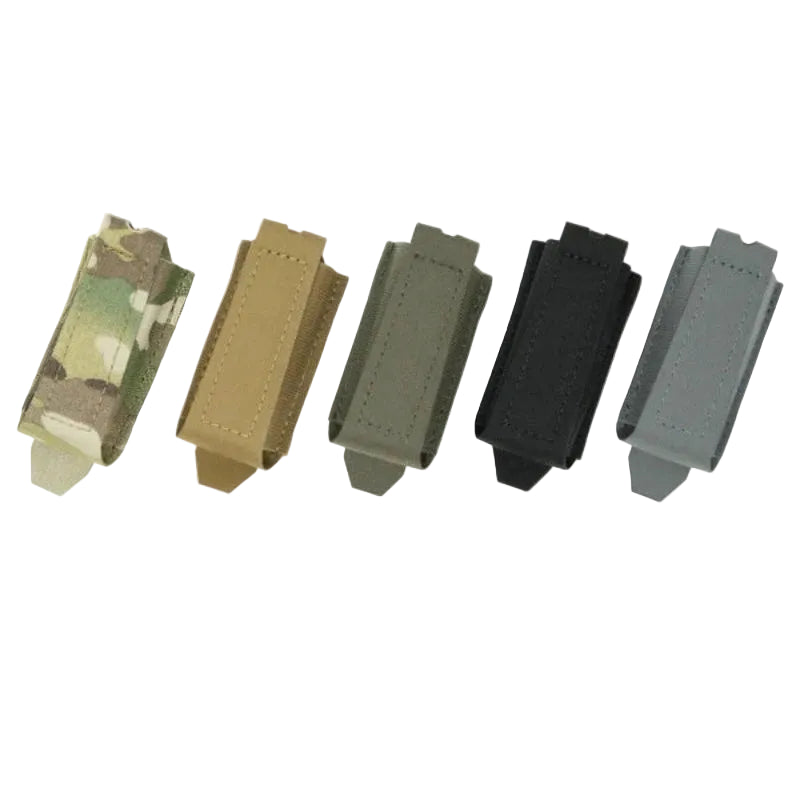 Shaw Concepts Double Elastic Pistol Pouch displayed in all available colorways, low profile elastic pistol magazine pouch with HANK friction liner and MOLLE PALS mounting for tactical belts, plate carriers, chest rigs, and professional combat gear loadouts made in the USA