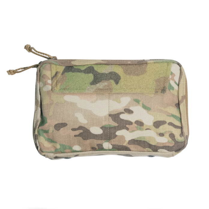 Shaw Concepts NERD Pouch Large in Multicam modular tactical admin pouch and EUD organizer with expanded loop field, elastic retention bands, and MOLLE PALS mounting designed for plate carriers, chest rigs, military combat gear setups, and law enforcement duty loadouts made in the USA