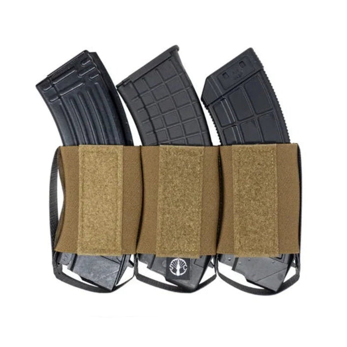Shaw Concepts RAM Elastic Insert Triple AK in Coyote with Tegris reinforced side walls and heavy duty elastic construction, AK magazine placard insert designed for smoother reloads and long term durability in plate carrier and chest rig loadouts