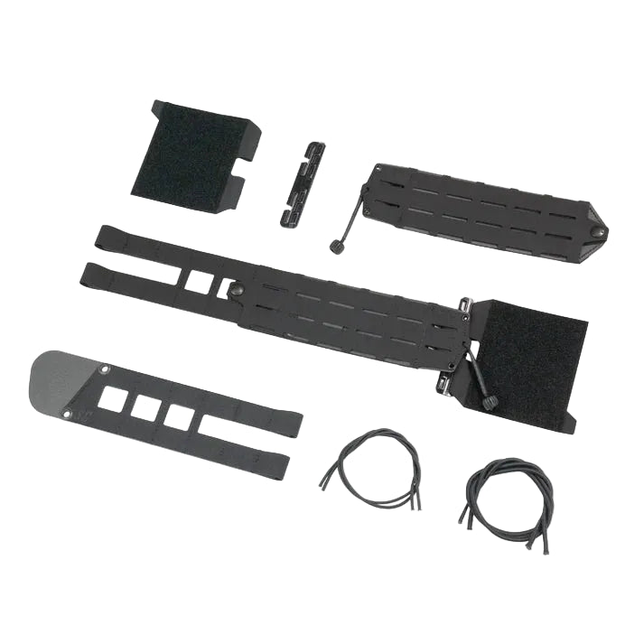 Shaw Concepts S-LOK 3-inch Cummerbund kit in Black featuring the complete lightweight modular system with structural sleeves, front flaps, Tubes hardware, and shock cord.