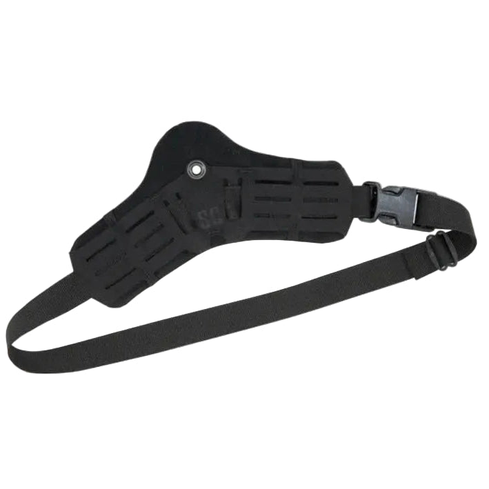 Shaw Concepts Side Kick V2 Holster Pad in Black, padded drop leg holster adapter with closed cell foam and spacer mesh backing compatible with Safariland UBL, True North MHA, and QLS systems for improved comfort on duty gear, combat gear setups, and tactical range loadouts made in the USA