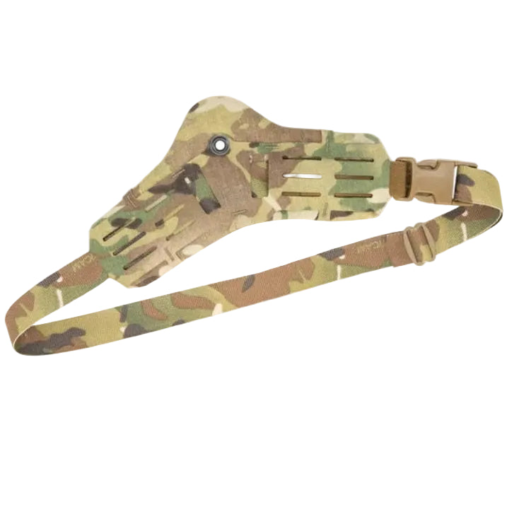 Shaw Concepts Side Kick V2 Holster Pad in Multicam, padded drop leg holster adapter with closed cell foam cushioning and MOLLE wings compatible with Safariland UBL, True North MHA, and QLS platforms for military combat gear, law enforcement duty rigs, and modular tactical loadouts made in the USA