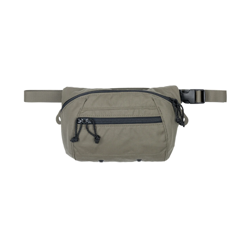 Spiritus Systems BIG Fanny SACK in Ranger Green with front zippered pocket, black zipper pulls, and adjustable waist strap